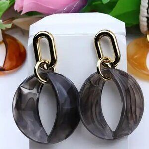 Black Acrylic Chain Earrings